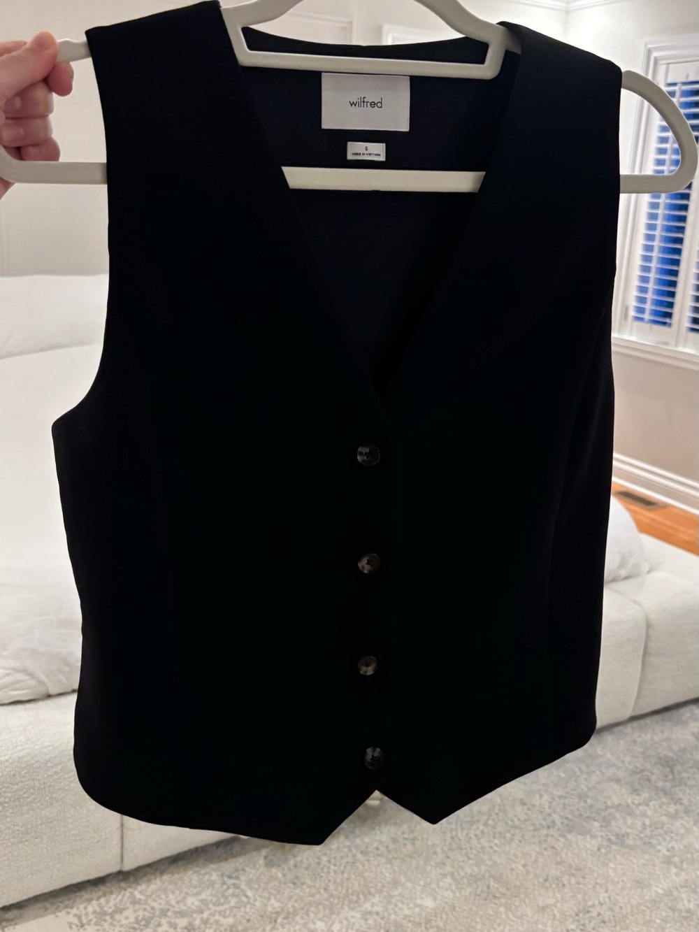 Aritzia Wilfred Black Sleeveless Vest (Pesci)
